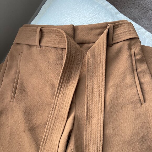 Aritzia Wilfred Brown High Rise Ankle Length Pants with Tie Belt. Like New. Size - Picture 3 of 6